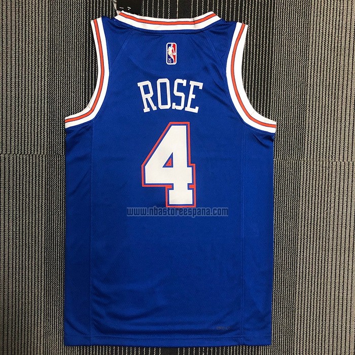 Camiseta New York Knicks Derrick Rose NO 4 Statement 2020-21 Azul